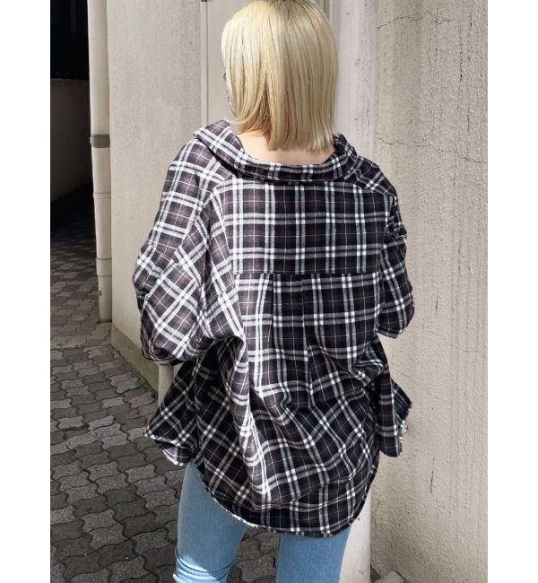 GYDA「check fabric processing シャツ」|シャツ・ブラウス|