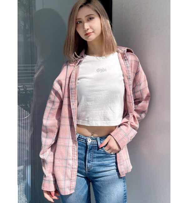 GYDA「check fabric processing シャツ」|シャツ・ブラウス|