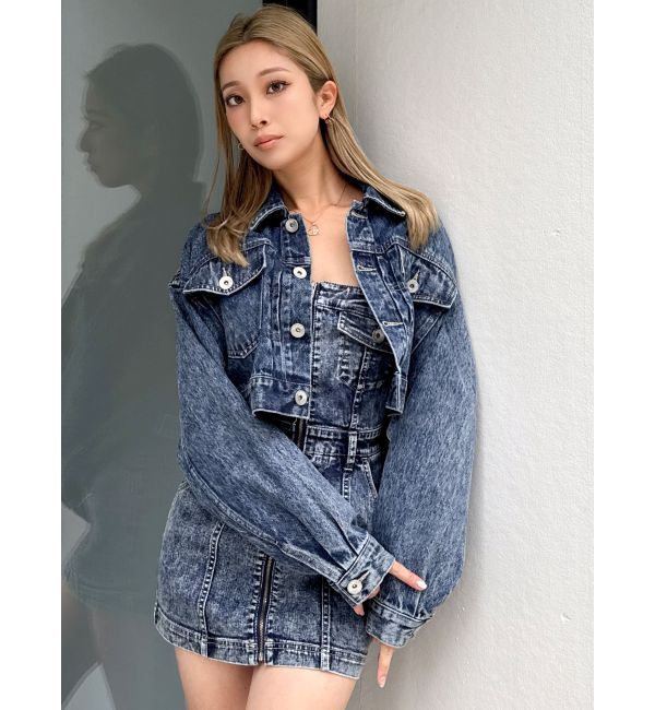 GYDA「フロントZIPタイトデニムワンピース」|ワンピース|