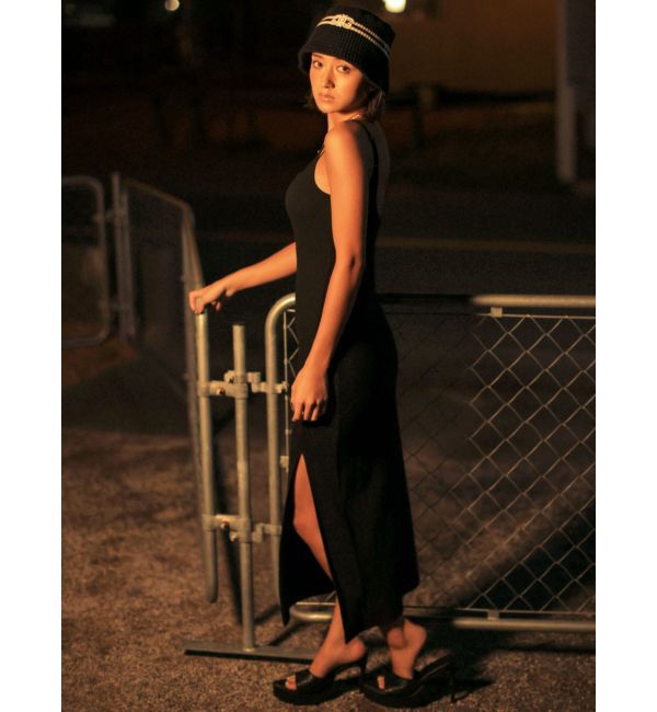 GYDA「SIDE スリットテレコキャミロングワンピース」|ワンピース|