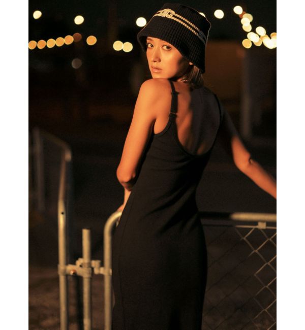 GYDA「SIDE スリットテレコキャミロングワンピース」|ワンピース|