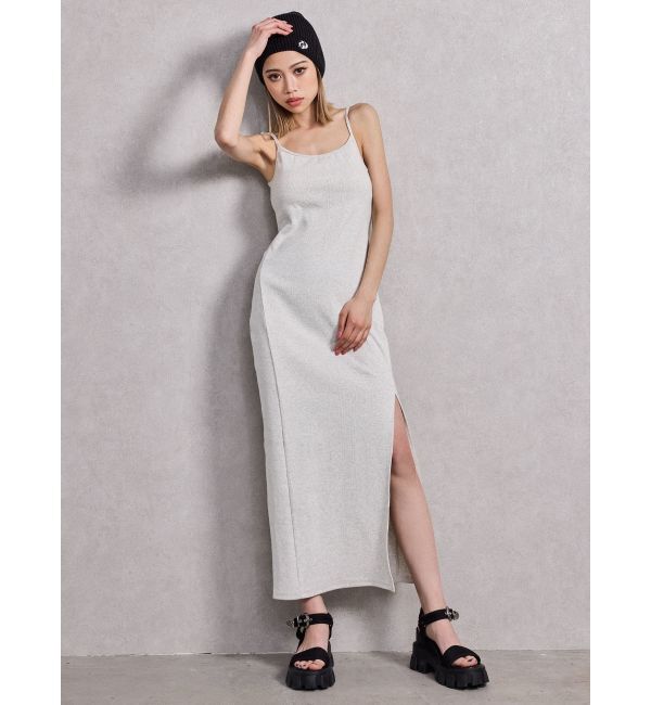 GYDA「SIDE スリットテレコキャミロングワンピース」|ワンピース|