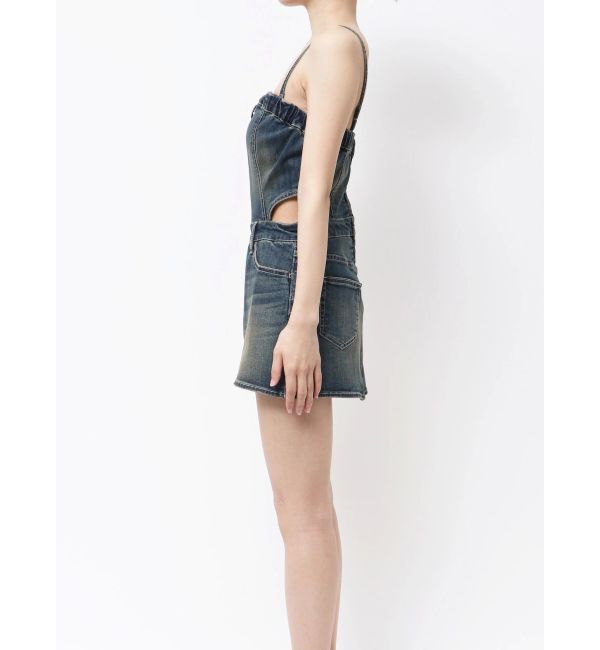 GYDA「GD MOLD SIDE OPENスカートライクデニムワンピース」|ワンピース|