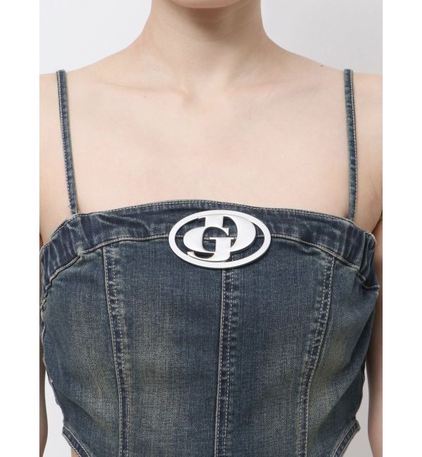 GYDA「GD MOLD SIDE OPENスカートライクデニムワンピース」|ワンピース|