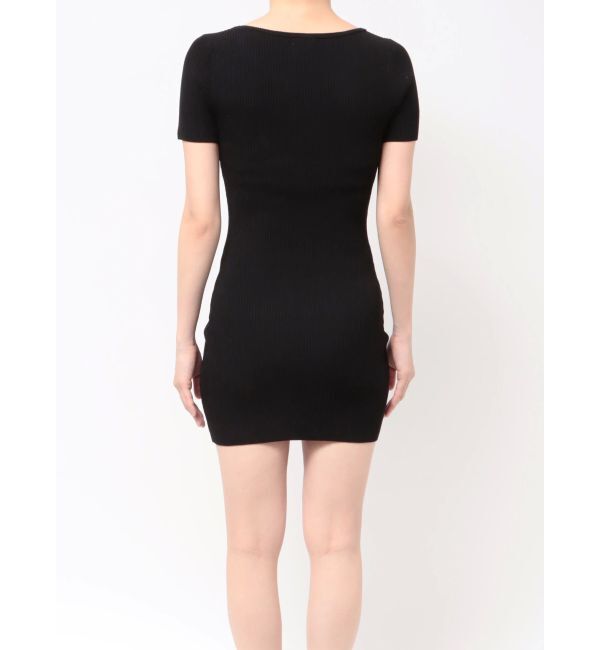 GYDA「GGプレートハーフスリーブニットワンピース」|ワンピース|