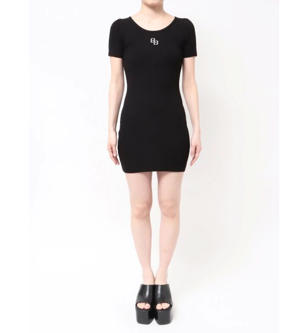 GYDA「GGプレートハーフスリーブニットワンピース」|ワンピース|