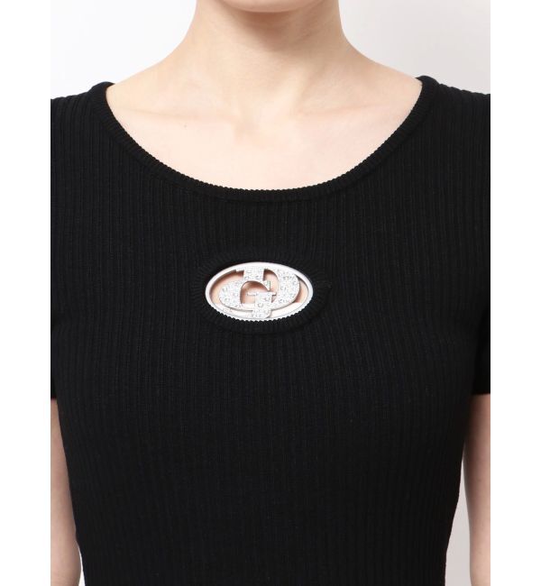 GYDA「GD bijou MOLD ハーフスリーブ ニットワンピース」|ワンピース|