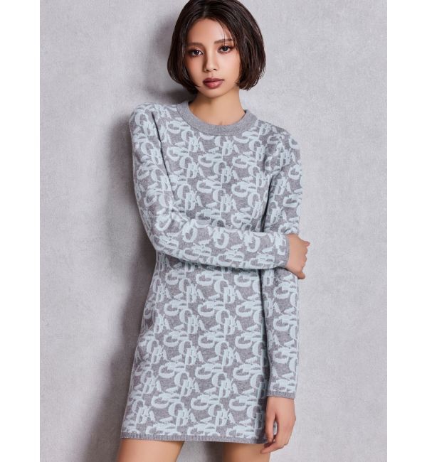 GYDA「GYDA pattern プチハイニットワンピース」|ワンピース|グレー
