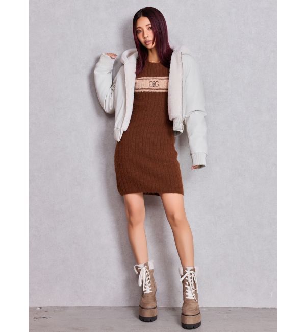 GYDA「Symmetry GYDAリブニットワンピース」|ワンピース|