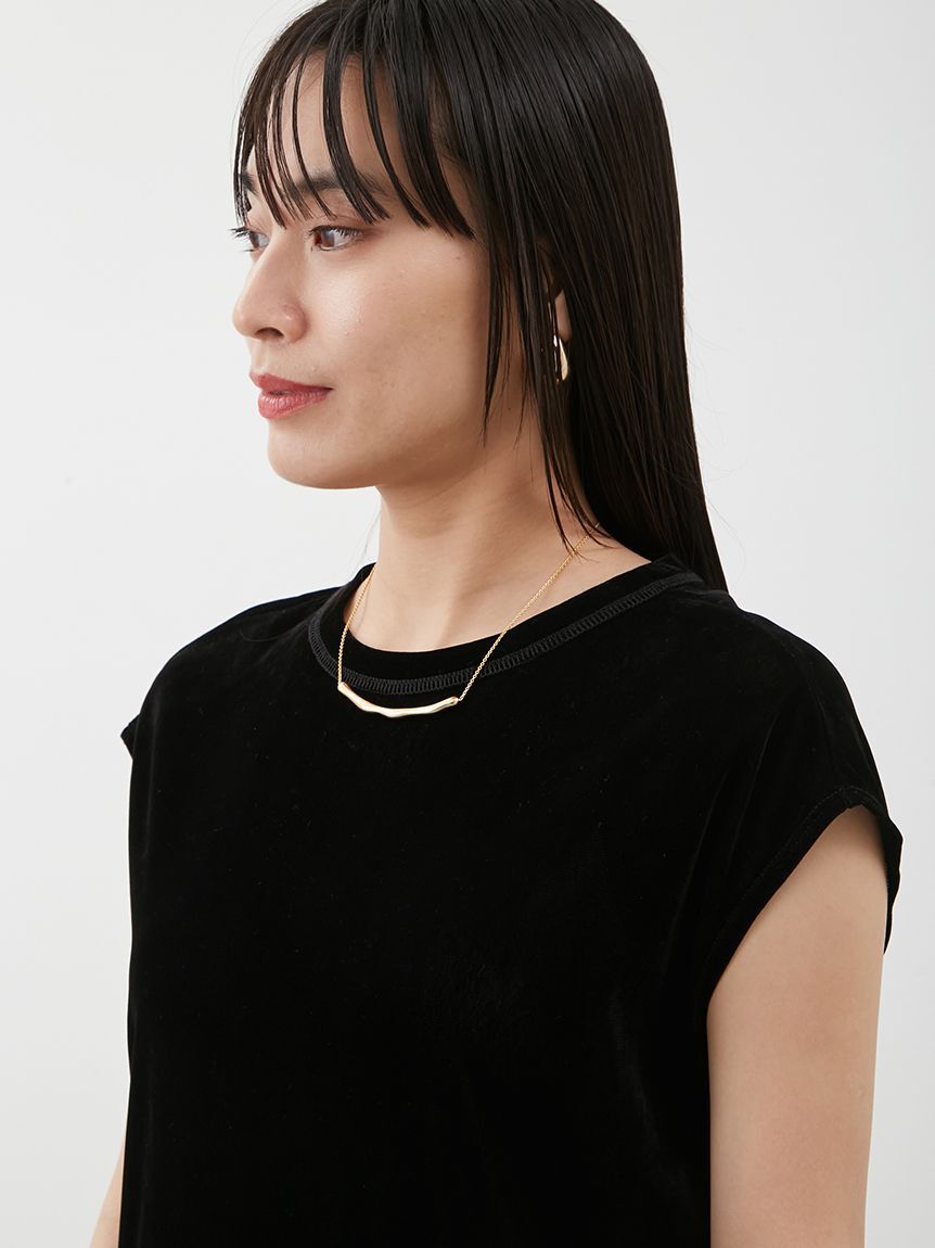 Mila Owen「バックシャンフレンチスリーブベロアワンピース」|ワンピース|