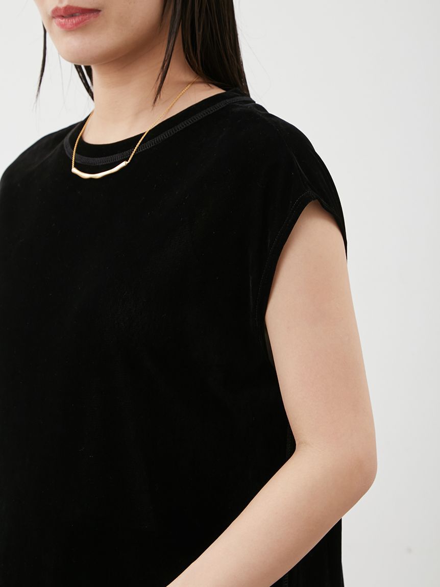 Mila Owen「バックシャンフレンチスリーブベロアワンピース」|ワンピース|