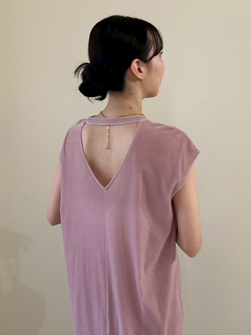 Mila Owen「バックシャンフレンチスリーブベロアワンピース」|ワンピース|