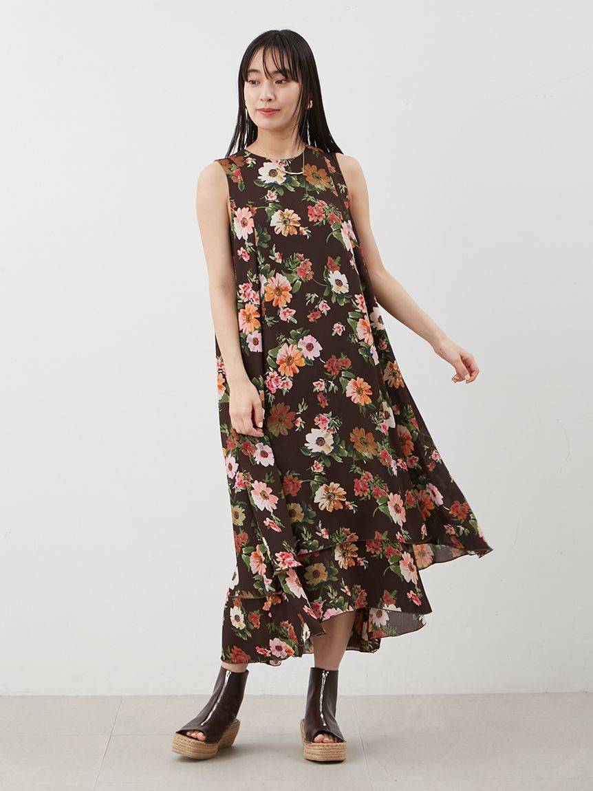 Mila Owen「フラワープリントヘムレイヤードワンピース」|ワンピース|BRW