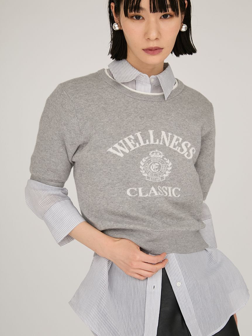 emmi atelier「【限定カラー】オーガニックコットンカレッジニットトップス」|ニット・セーター|