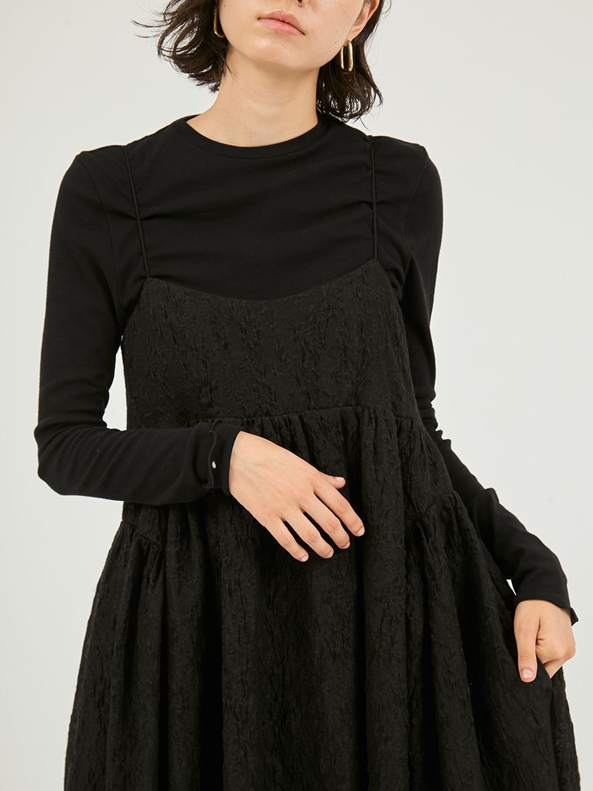 emmi atelier「【セットアイテム】フラワージャガードワンピース」|ワンピース|