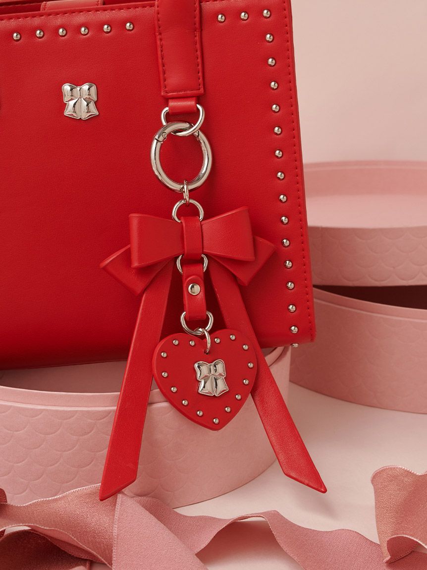 FURFUR「【限定カラー】リボンカシメバッグチャーム」|キーケース|RED