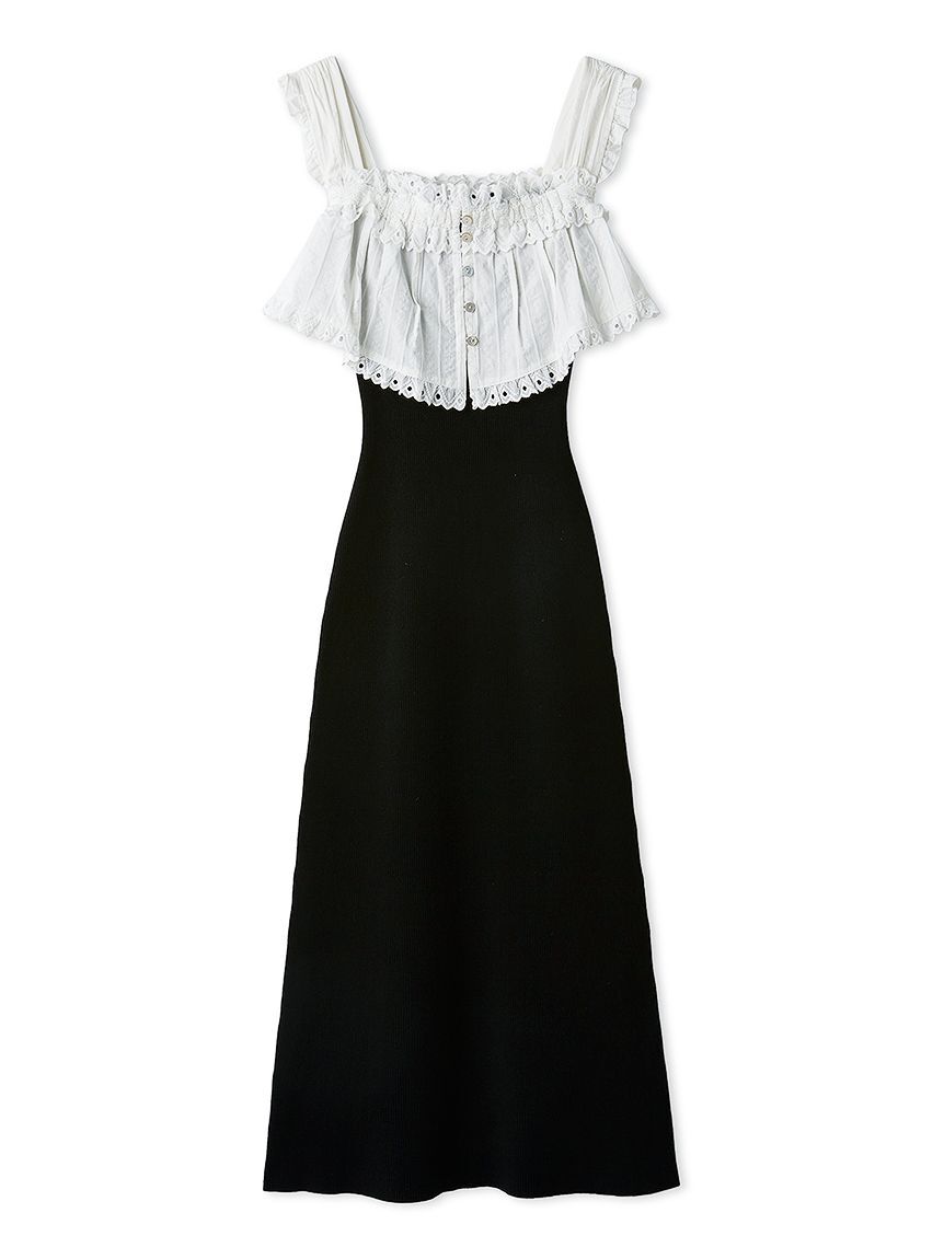 SNIDEL「レースドッキングニットワンピース」|ワンピース|