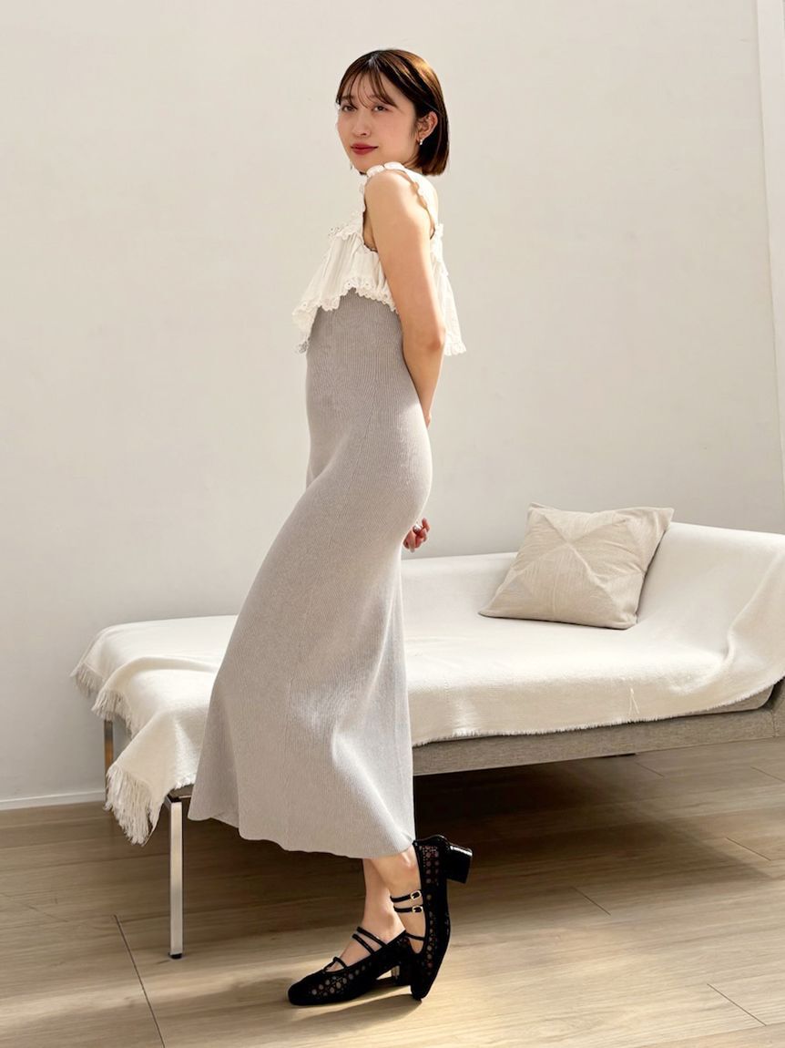 SNIDEL「レースドッキングニットワンピース」|ワンピース|