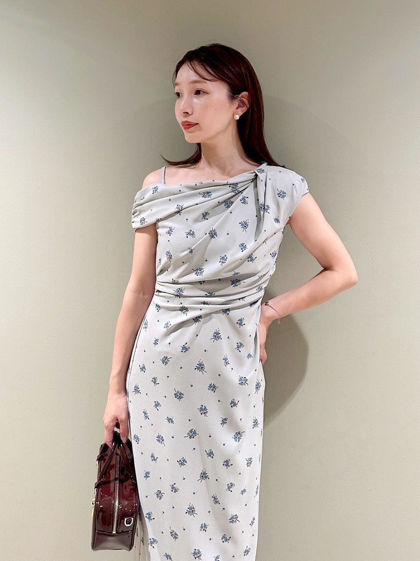 SNIDEL「フラワープリントドレープワンピース」|ワンピース|