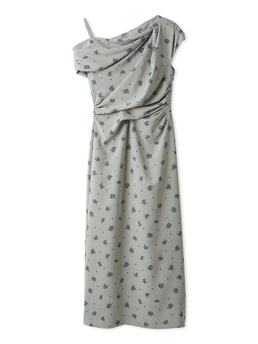 SNIDEL「フラワープリントドレープワンピース」|ワンピース|