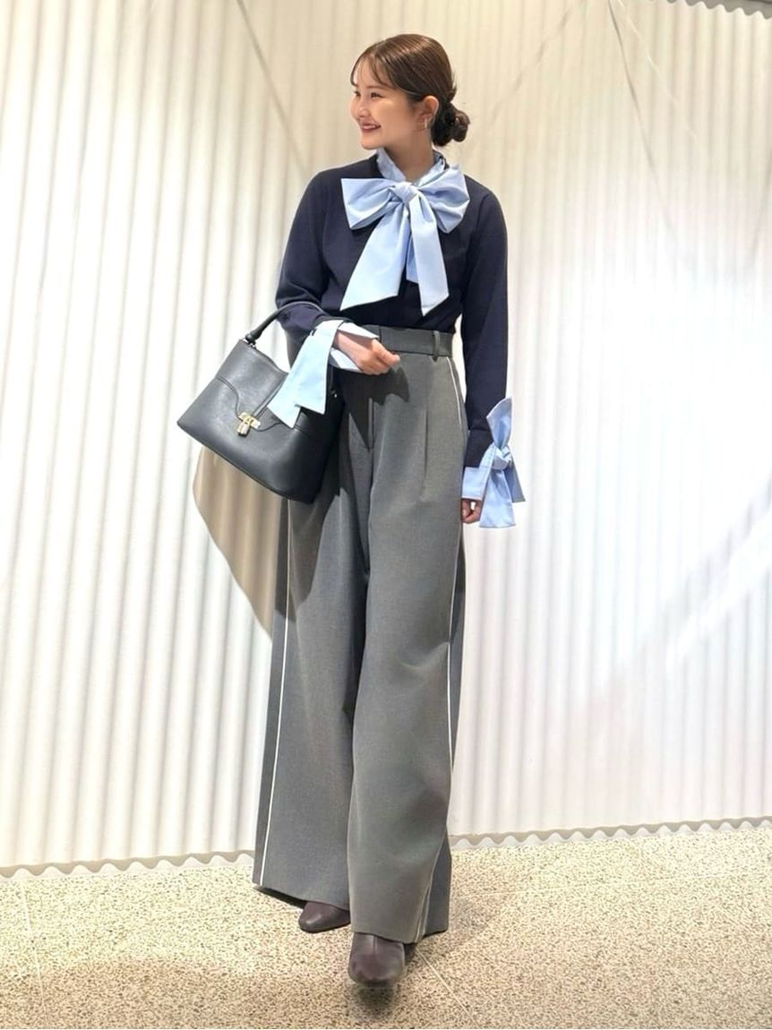 SNIDEL「ボウタイドッキングニットプルオーバー」|ニット・セーター|