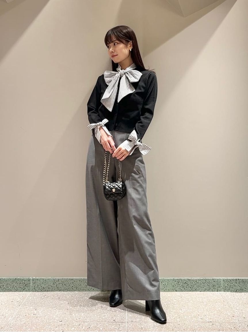 SNIDEL「ボウタイドッキングニットプルオーバー」|ニット・セーター|