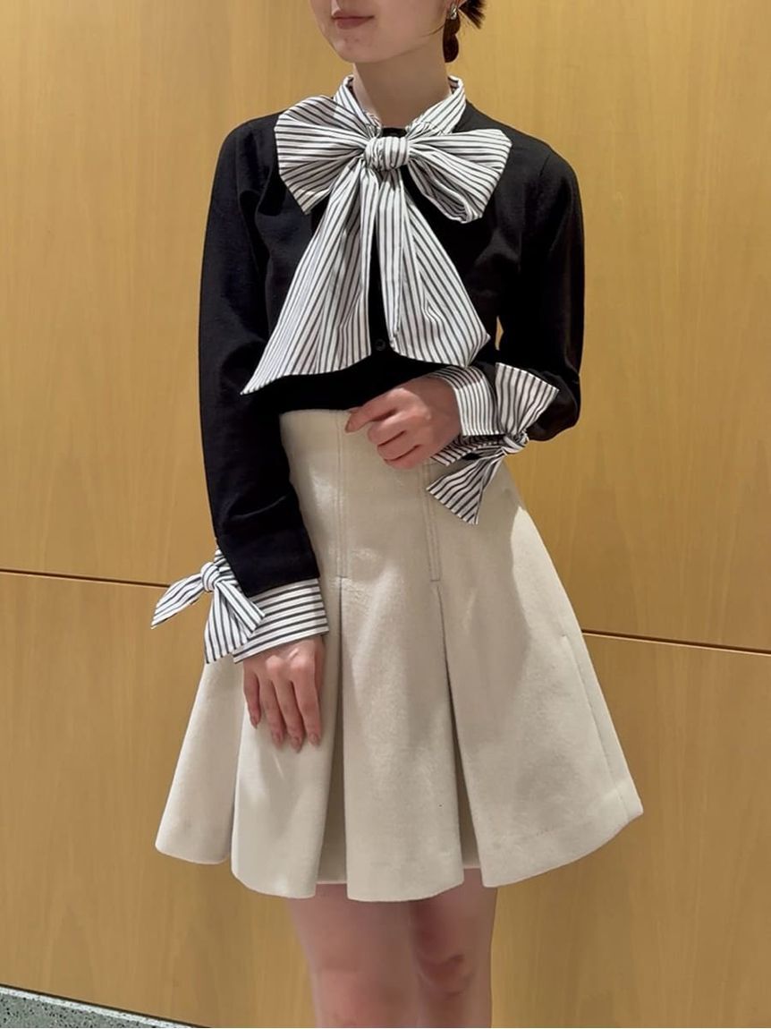 SNIDEL「ボウタイドッキングニットプルオーバー」|ニット・セーター|