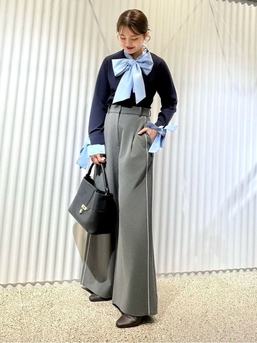 SNIDEL「ボウタイドッキングニットプルオーバー」|ニット・セーター|