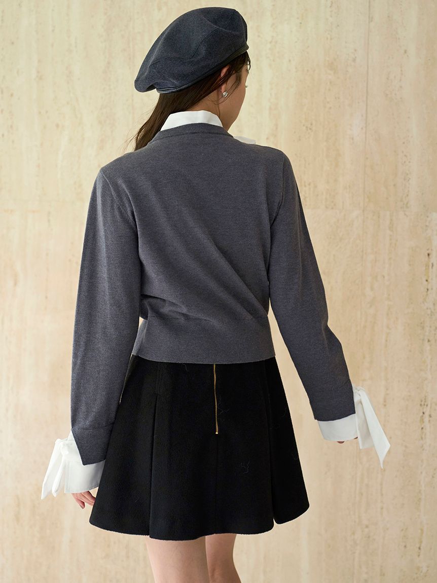 SNIDEL「ボウタイドッキングニットプルオーバー」|ニット・セーター|