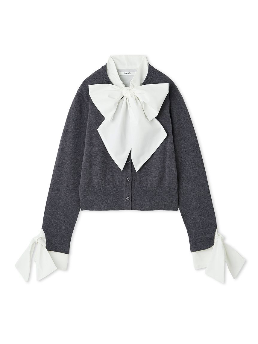 SNIDEL「ボウタイドッキングニットプルオーバー」|ニット・セーター|