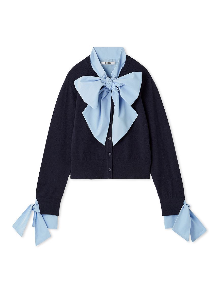 SNIDEL「ボウタイドッキングニットプルオーバー」|ニット・セーター|