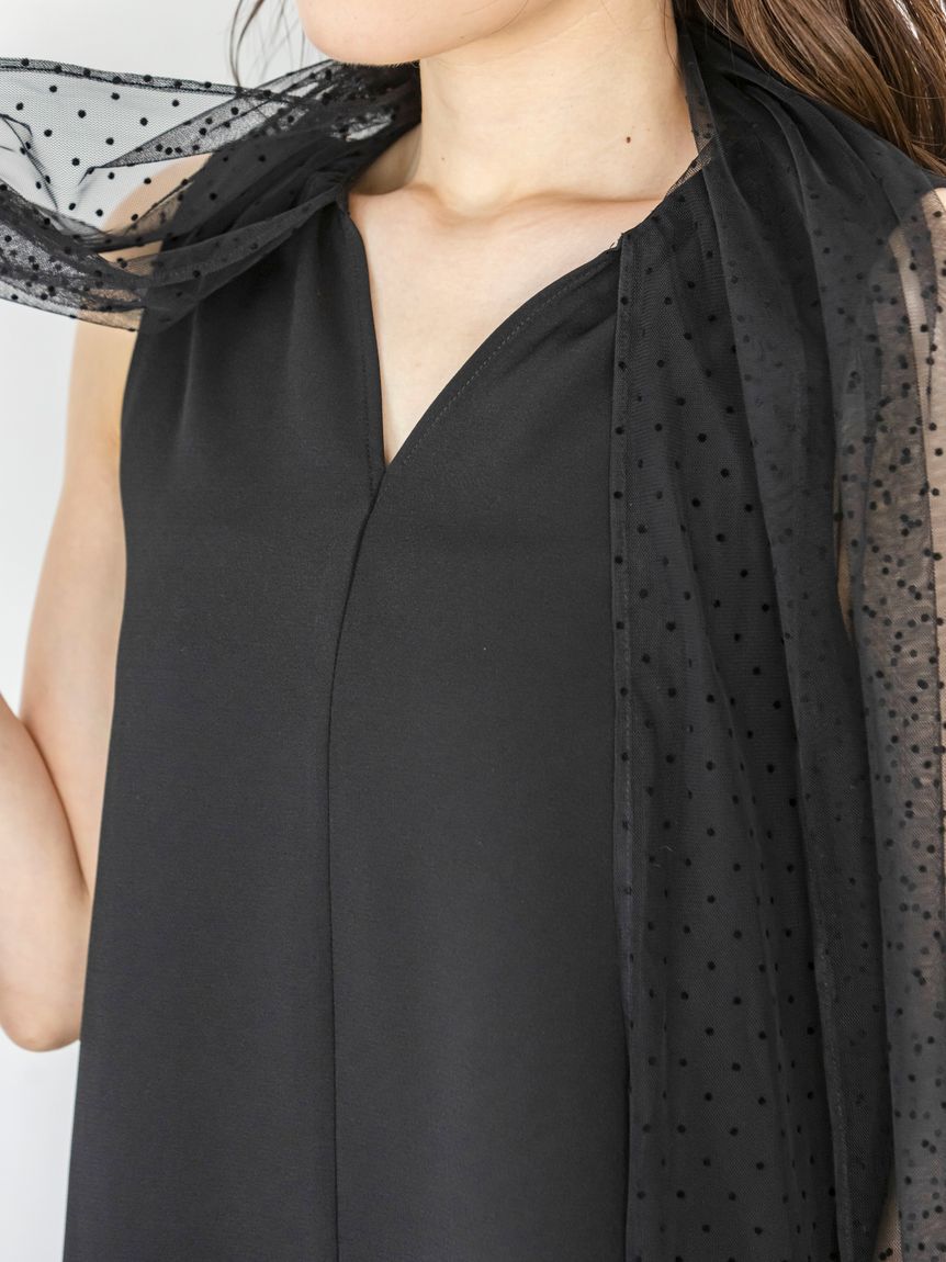 SNIDEL「チュールボウタイノースリブラウス」|シャツ・ブラウス|