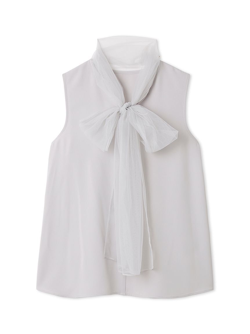 SNIDEL「チュールボウタイノースリブラウス」|シャツ・ブラウス|