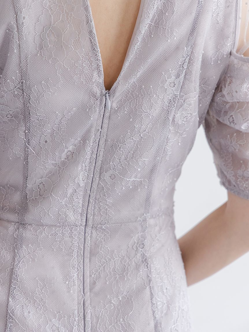 SNIDEL「シアーショルダーレースドレス」|ドレス|