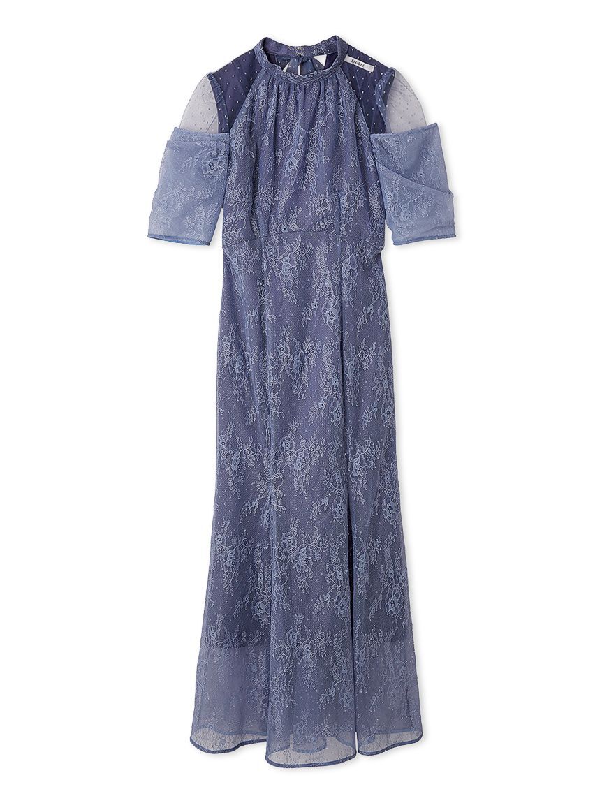 SNIDEL「シアーショルダーレースドレス」|ドレス|