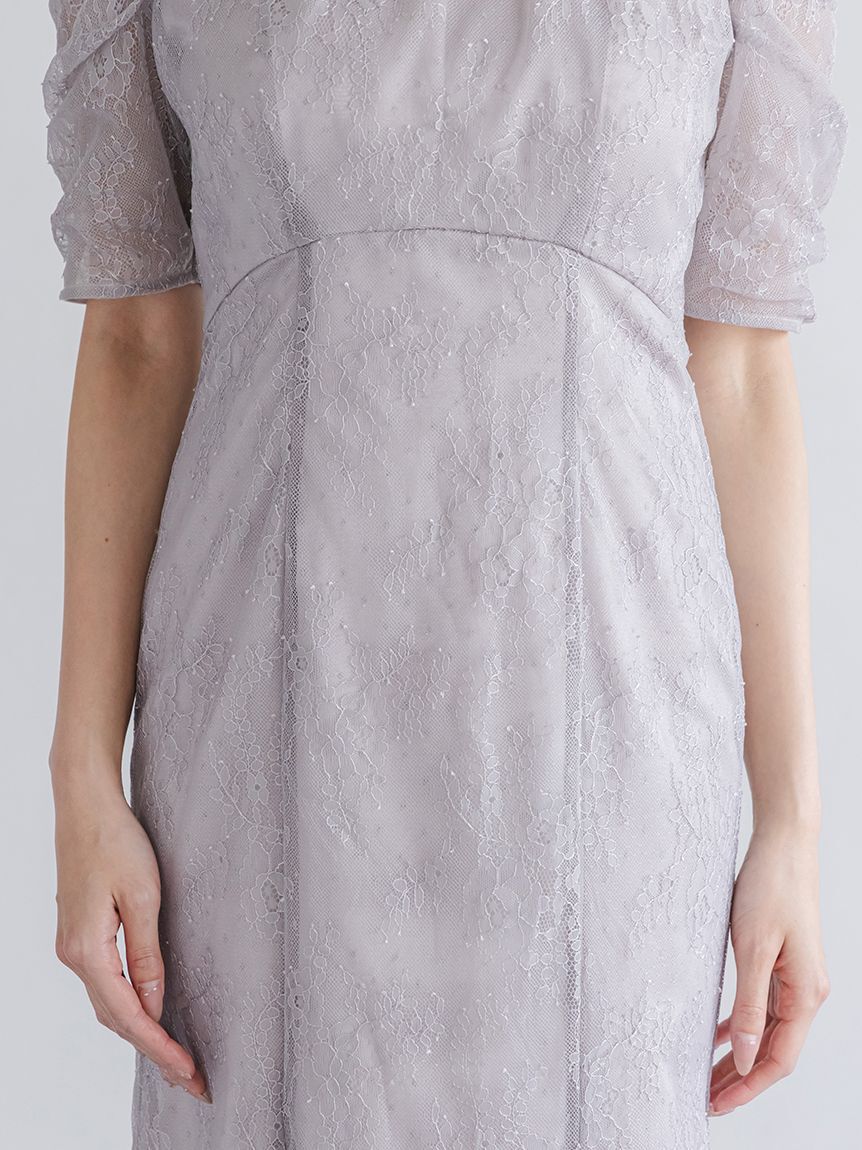 SNIDEL「シアーショルダーレースドレス」|ドレス|