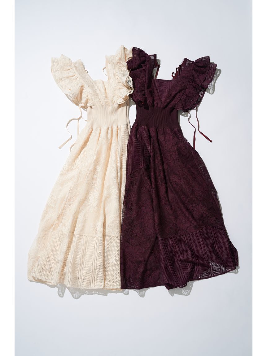 SNIDEL「ウエストリブレースドレス」|ドレス|