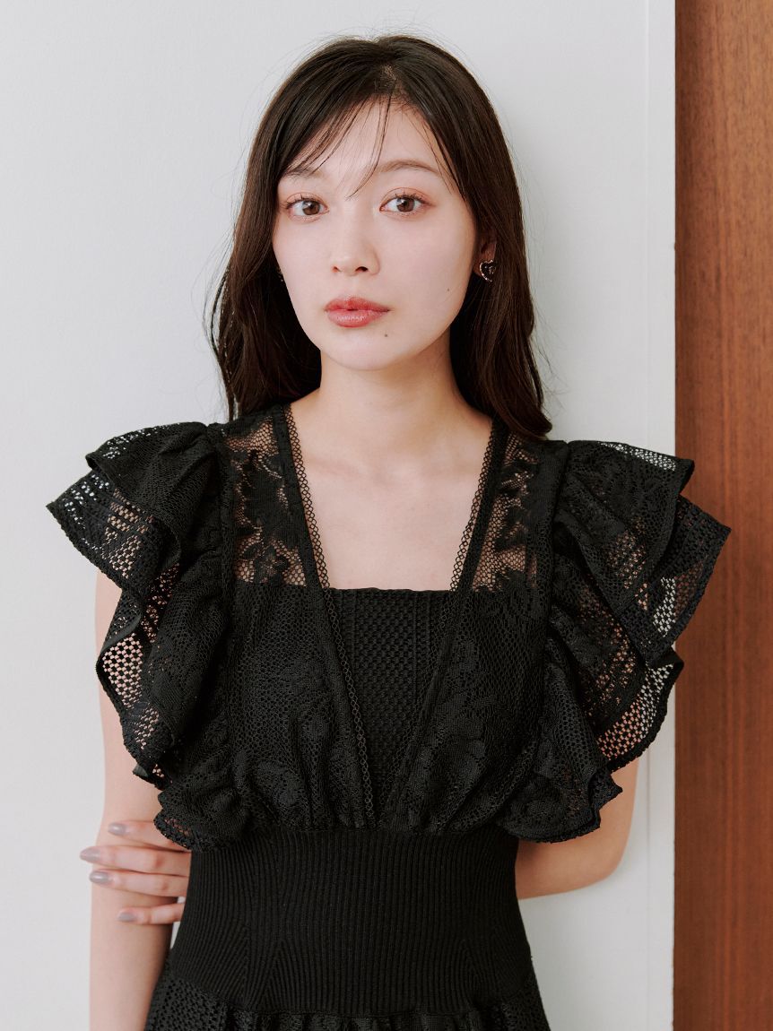 SNIDEL「ウエストリブレースドレス」|ドレス|