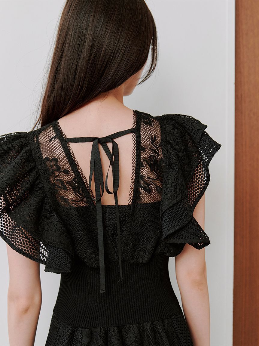 SNIDEL「ウエストリブレースドレス」|ドレス|