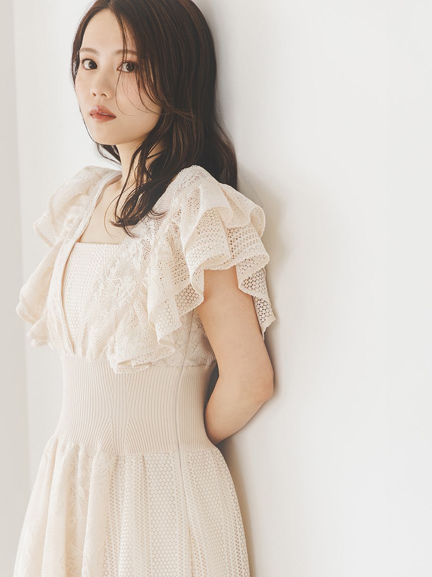 SNIDEL「ウエストリブレースドレス」|ドレス|