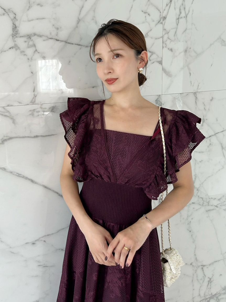 SNIDEL「ウエストリブレースドレス」|ドレス|