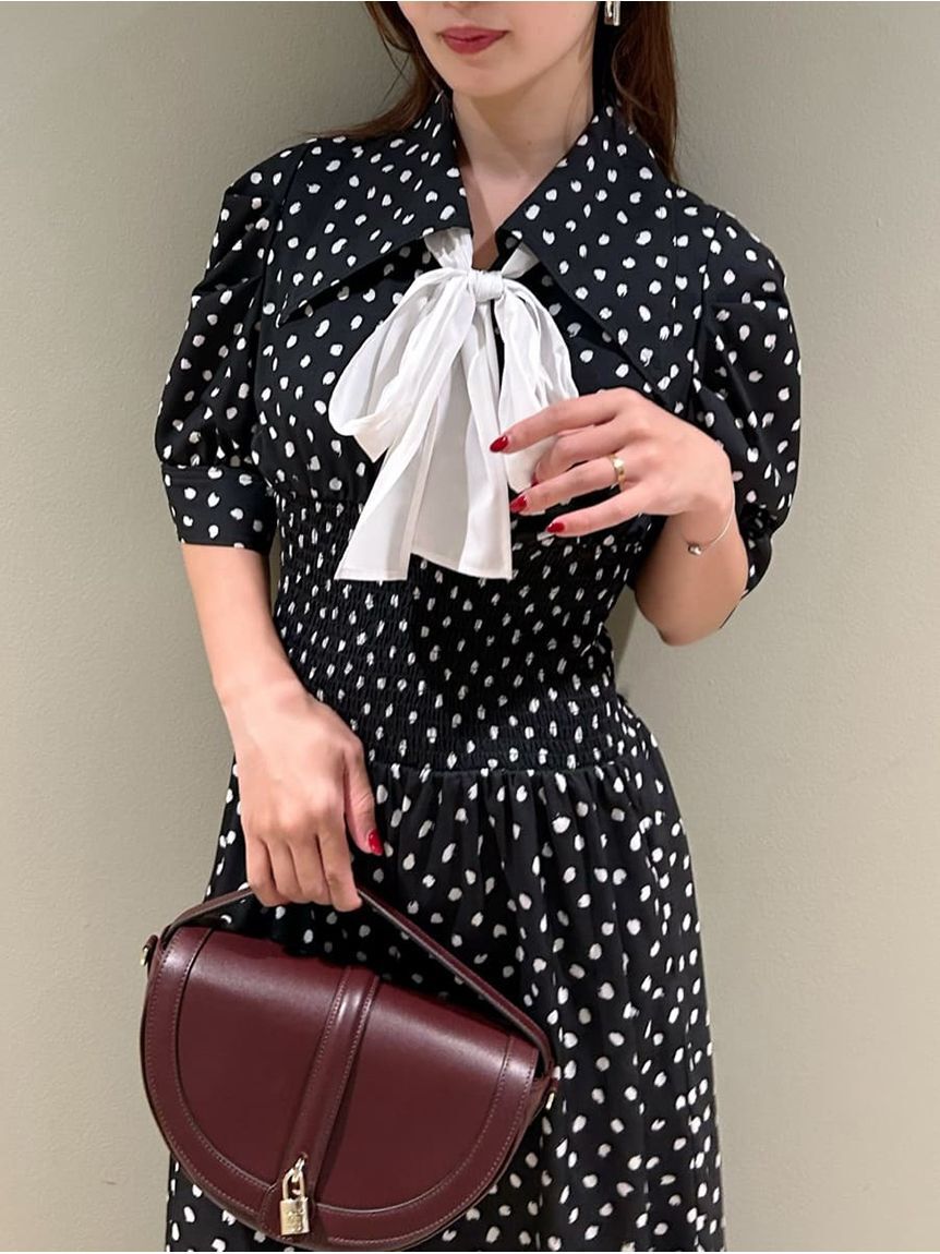 SNIDEL「ドットボウタイシャツワンピース」|ワンピース|