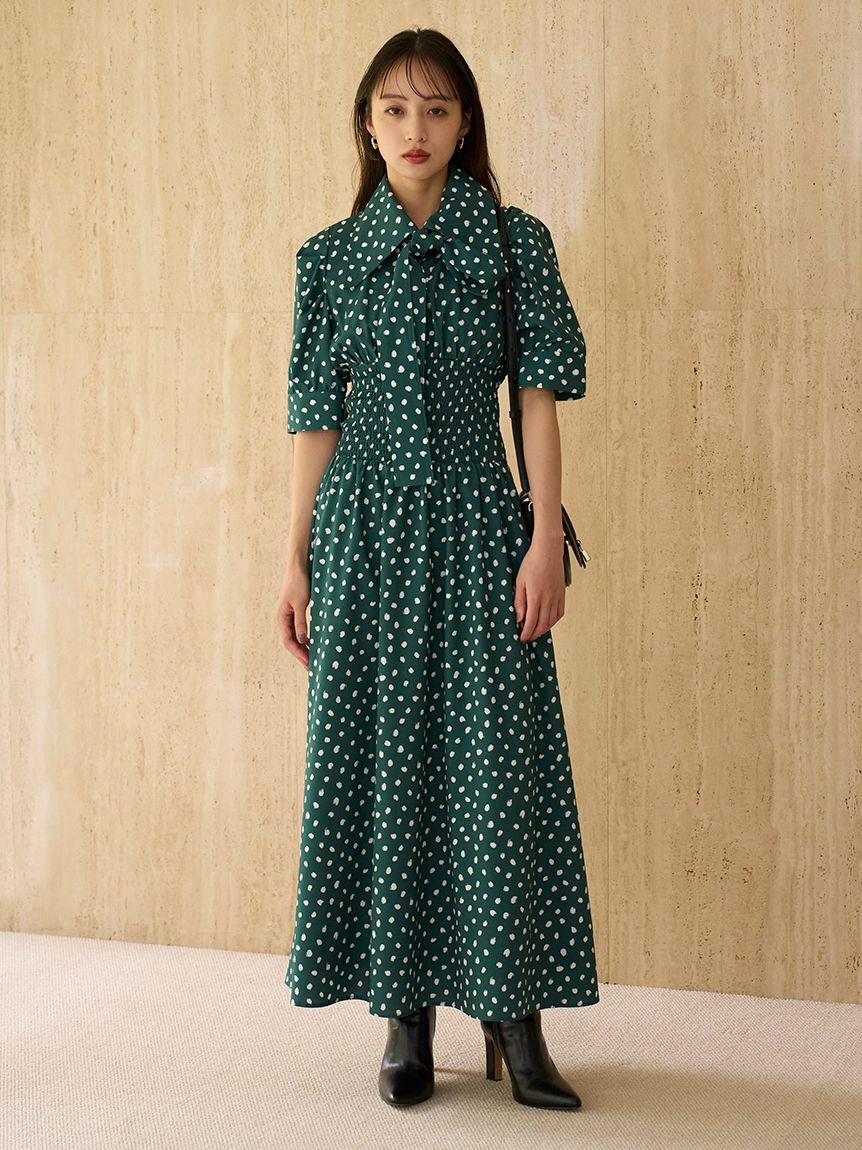 SNIDEL「ドットボウタイシャツワンピース」|ワンピース|