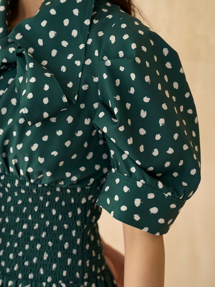 SNIDEL「ドットボウタイシャツワンピース」|ワンピース|