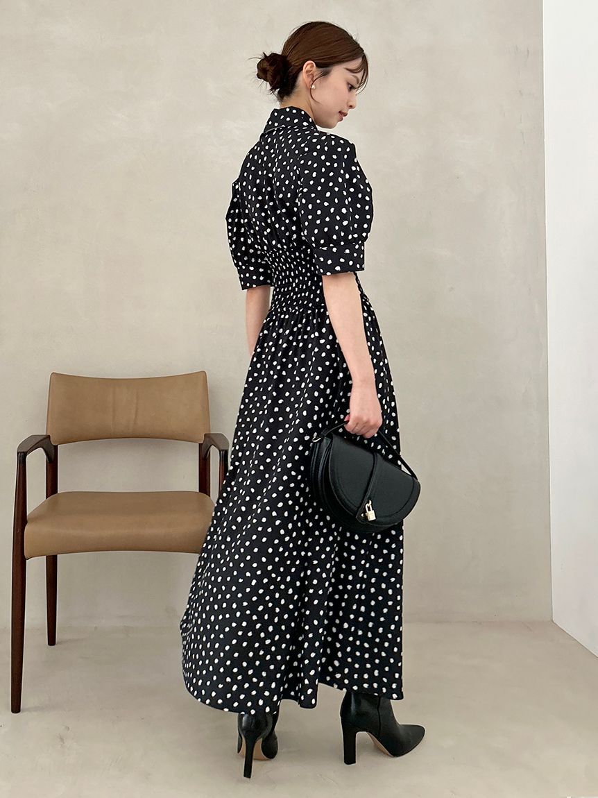 SNIDEL「ドットボウタイシャツワンピース」|ワンピース|