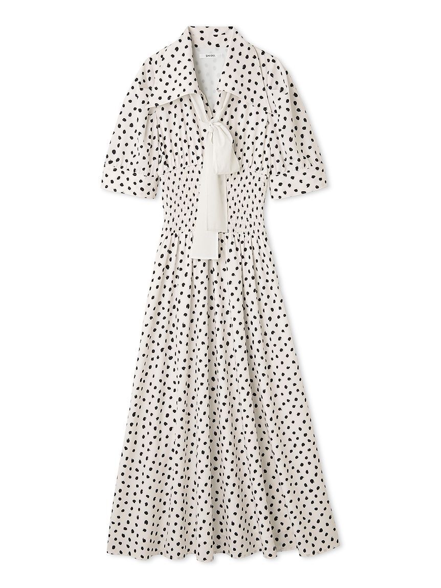 SNIDEL「ドットボウタイシャツワンピース」|ワンピース|