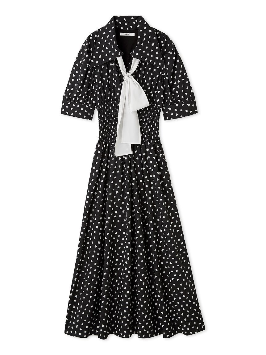 SNIDEL「ドットボウタイシャツワンピース」|ワンピース|