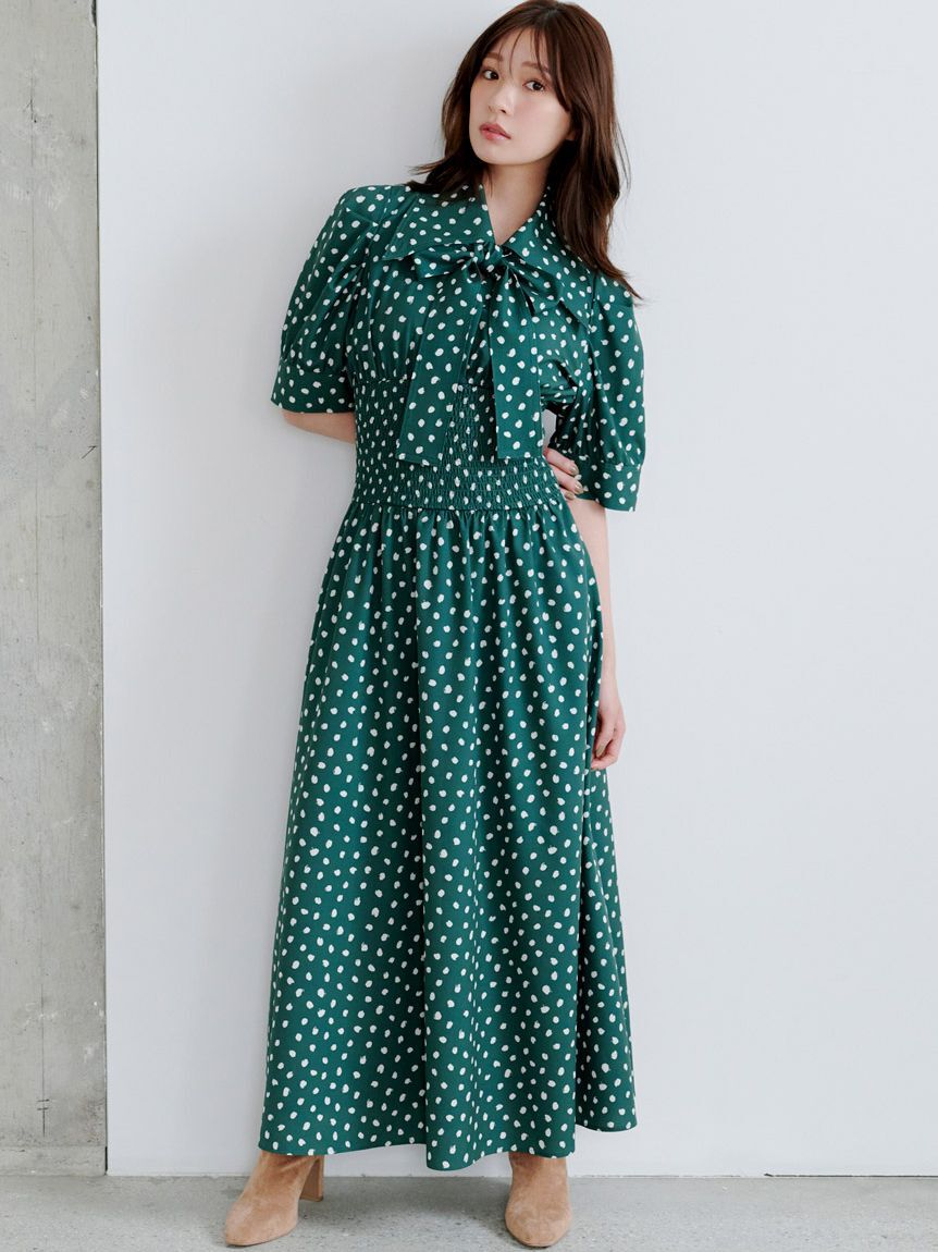 SNIDEL「ドットボウタイシャツワンピース」|ワンピース|