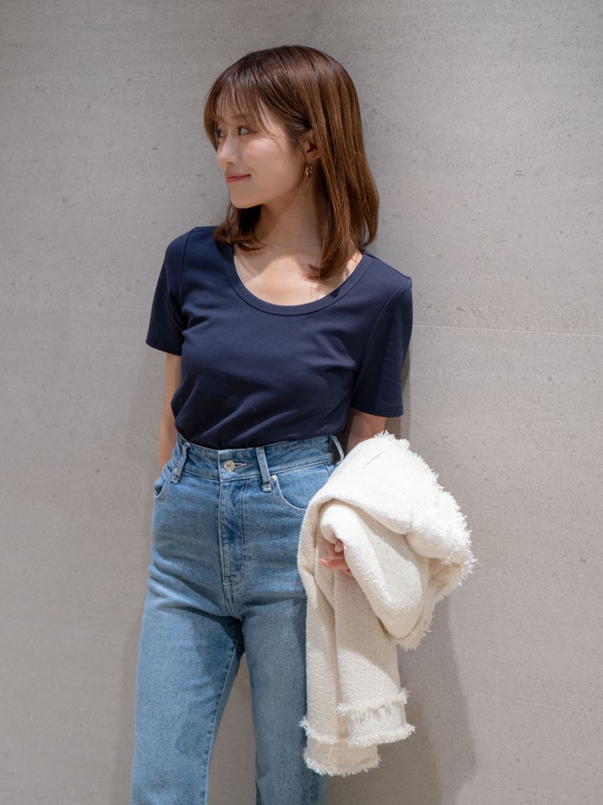 SNIDEL「UネックTシャツ」|Tシャツ・カットソー|