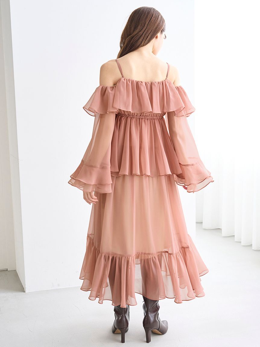 SNIDEL「オフショルフリルワンピース」|ワンピース|